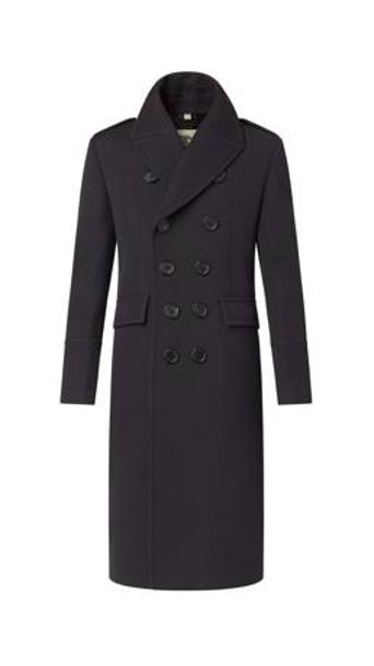Burberry London: cappotto in lana con dettagli in pelle